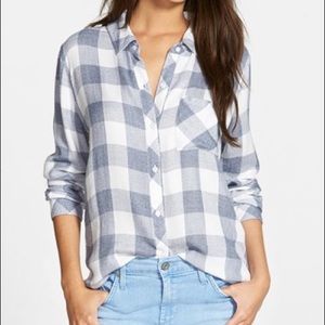 Rails Hunter Plaid Shirt in Blue and White